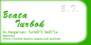 beata turbok business card